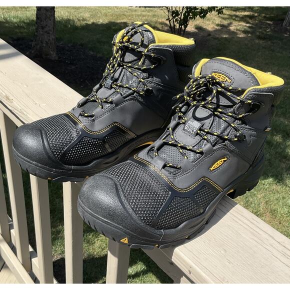 KEEN Utility Work Boots Men 12 Steel Toe Waterproof Gray Yellow EH ASTM USA made main image 10
